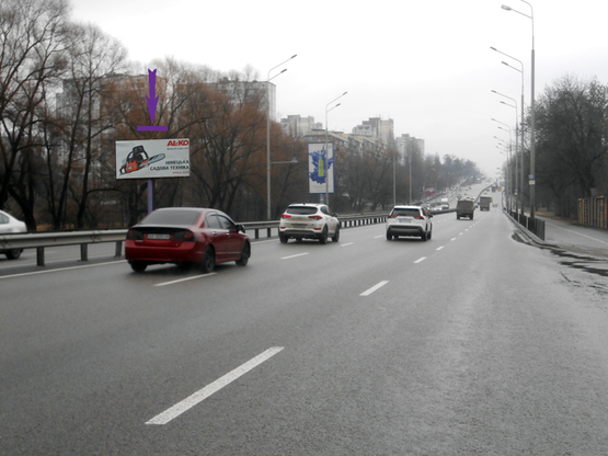 Фото рекламной плоскости по адресу пр. Победы, пейнтбольный клуб Гепард, направление в центр