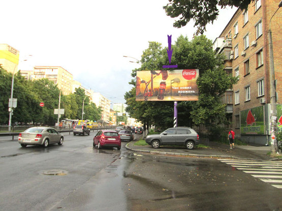 Фото рекламной плоскости по адресу бул.Чоколовский,9 выезд на Севастопольскую пл.