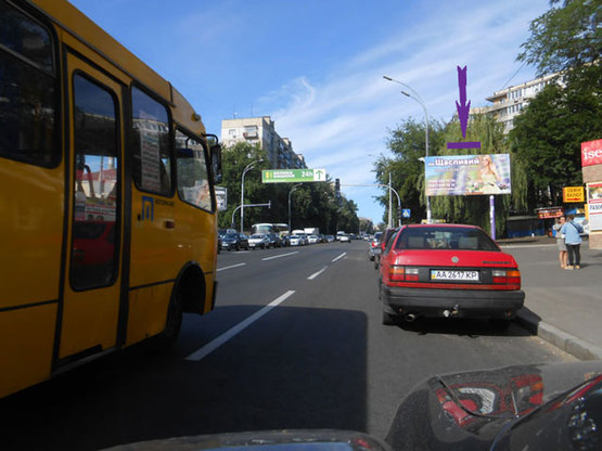 Фото рекламной плоскости по адресу Васильковская,4, супермаркет "Велика Кишеня"