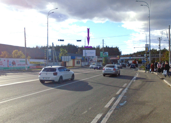 Фото рекламної площини за адресою Гостомельское шоссе,остановка,  перед поворотом на  Ирпень, направление Бучу