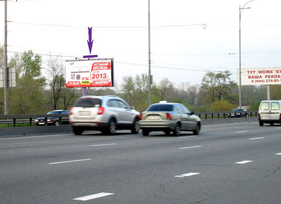 Фото рекламной плоскости по адресу Московський міст / пр. Ватутіна у напр. Троєщини