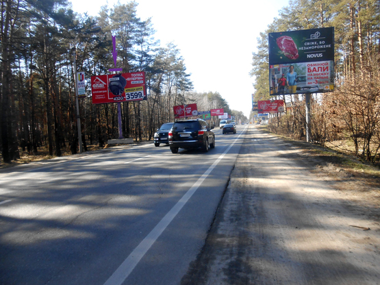 Фото рекламної площини за адресою Гостомельське шосе, 25100, вул. Шевченка, напрямок виїзда із Києва