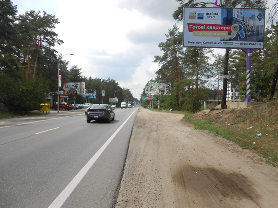 Фото рекламної площини за адресою Гостомельське шосе, 24700, вул. Шевченка, ЖК "Парктаун", напрямок виїзд з Києва