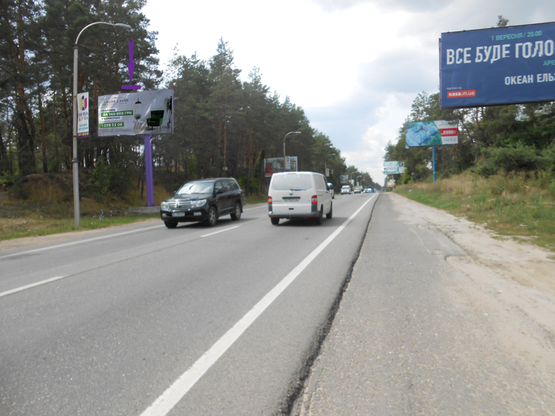 Фото рекламної площини за адресою Гостомельське шосе, 24500, вул. Шевченка, напрямок виїзд з Києва