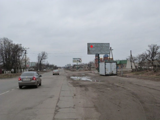Фото рекламной плоскости по адресу ул. Киевская, перекрёсток с ул. Индустриальной, район супермаркета «Оптовичок»