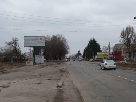 Фото рекламной плоскости по адресу ул. Киевская, перекрёсток с ул. Индустриальной, район супермаркета «Оптовичок»