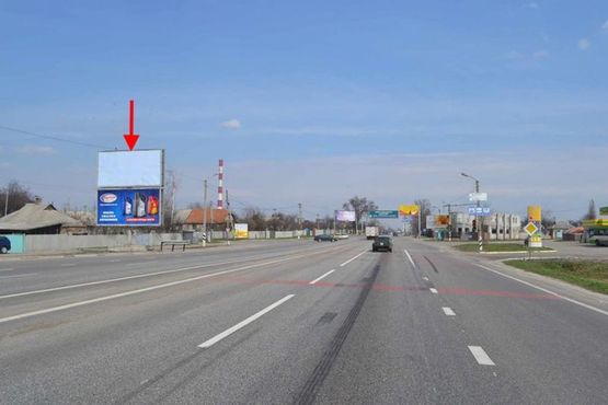 Фото рекламной плоскости по адресу Полтавский шлях-пос.Песочин-ул. Автомобильная напротив двух АЗС(въезд в город)