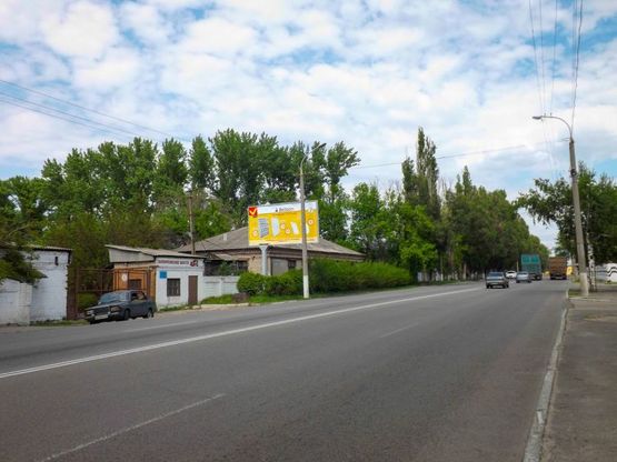 Фото рекламной плоскости по адресу вул. Космічна - Запорізьке шосе/ул. Космическая - Запорожское шоссе Торговый центр Biennale