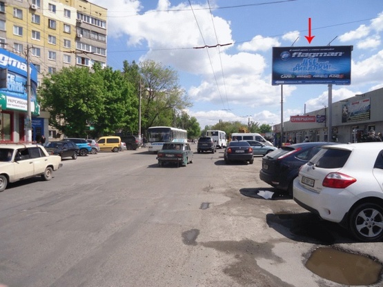 Фото рекламной плоскости по адресу вул. Березинська, 26, біля Березинського ринку, до центру/ул. Березинская, 26, возле Березинского рынка, в центр
