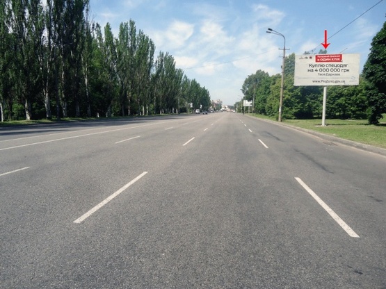 Фото рекламної площини за адресою вул. Набережна Заводська з центру/ул. Набережная Заводская, из центра