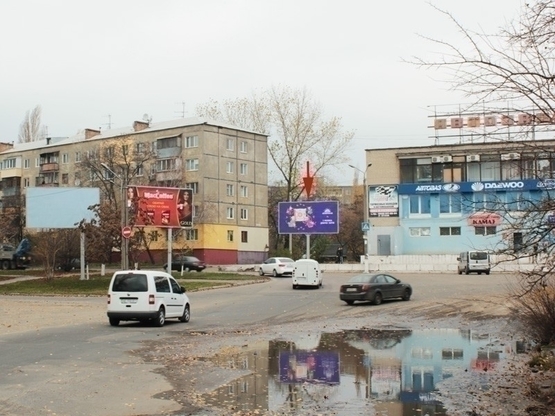 Фото рекламной плоскости по адресу вул. Осіння, 7А/вул.Дніпросталевська, рух від авторинку, в центр/ул. Осенняя, 7А/ул.Винокурова, движение от авторынка, в центр
