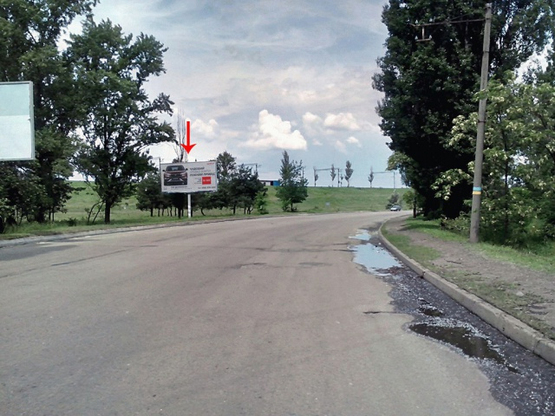 Фото рекламной плоскости по адресу Гребля, біля Дніпродзержинської ГЕС, в'їзд, з центру/Плотина, возле Днепродзержинской ГЭС, въезд, из центра