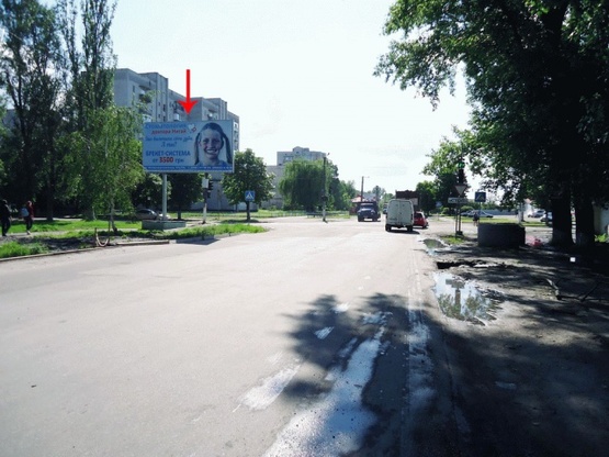 Фото рекламної площини за адресою вул. Центральна, біля вул. Степового Фронту, "КАПИ", з центру/Центральная ул., возле ул.Степного Фронта, "КАПИ", из центра