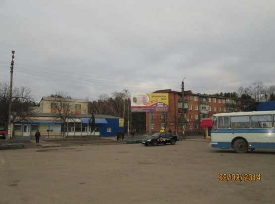 Фото рекламної площини за адресою Іршанськ, в. Гулія 5А, біля базару,автостанції, ст.А