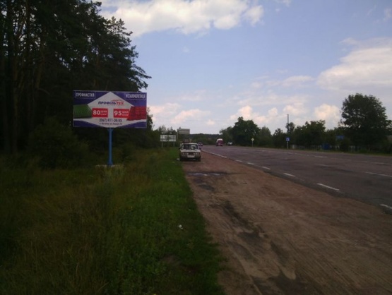 Фото рекламной плоскости по адресу Траса Житомир-Коростень с.Оліївка. Виїзд з Житомира в ст.Коростеня ст Б