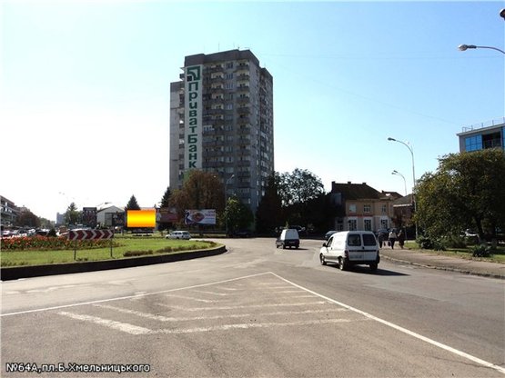 Фото рекламной плоскости по адресу пл.Б.Хмельницького (16-ти поверх), транспортне кільце, напрям-просп.Свободи, вул.Л.Толстого