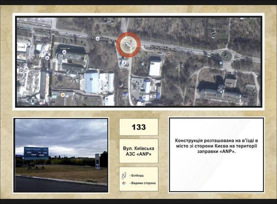 Фото рекламной плоскости по адресу вул.Київська, АЗС "ANP"