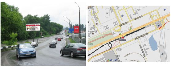 Фото рекламной плоскости по адресу Попудренка вул. на розвязці із пр. Броварським