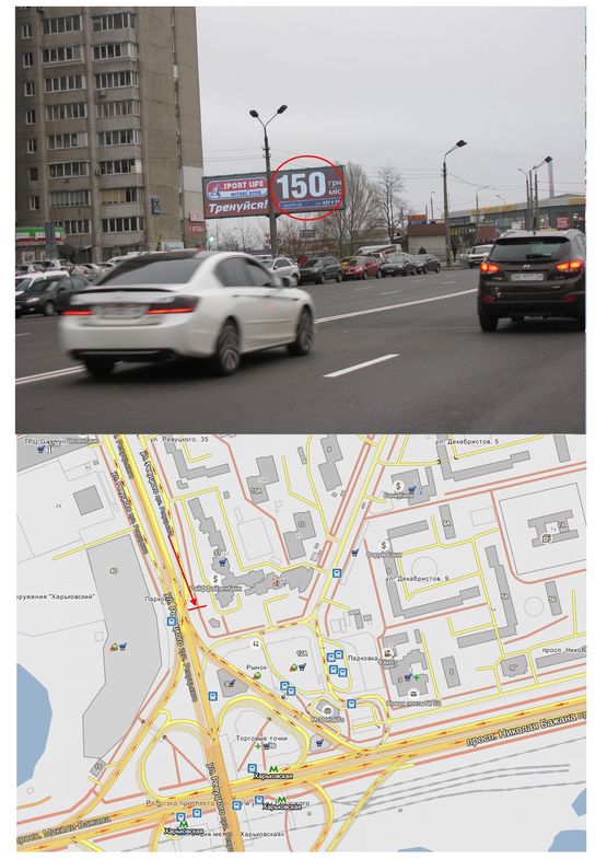 Фото рекламної площини за адресою Ревуцького вул. (Декабристів вул., 12/37) права