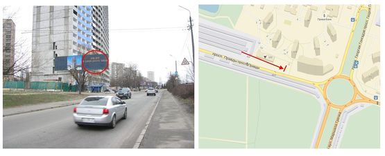 Фото рекламної площини за адресою Правди пр., 104 права