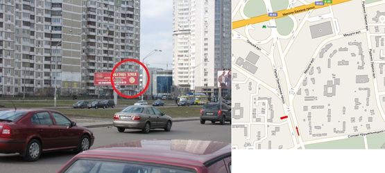 Фото рекламной плоскости по адресу Григоренка пр., 36 права у напрямку "Епіцентру", "Метро"