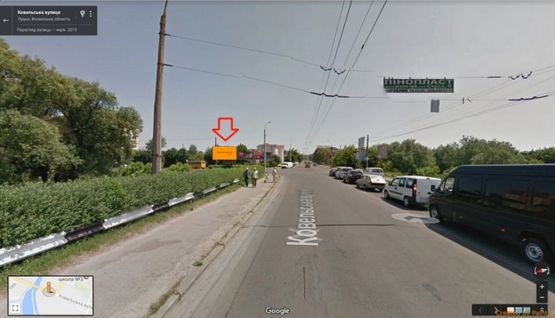 Фото рекламной плоскости по адресу вул.Ковельська на перетині з вул.Набережна (м3)