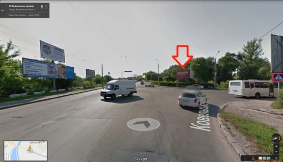 Фото рекламної площини за адресою вул.Ковельська на перетині з вул.Набережна (м2)