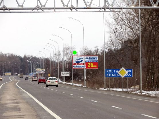 Фото рекламної площини за адресою А/д Киев-Полтава-Харьков 05; км 45+800 м, справа / из Киева; въезд в с.Иванков (за знаком), за новой АЗС ОККО; 3,5 км от Борисполя