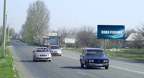 Фото рекламної площини за адресою ул. Криворожская, на въезде в г. Славянск (направление на Славянск)