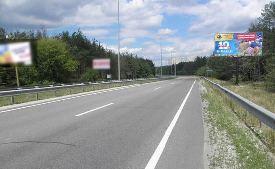 Фото рекламної площини за адресою Минский пр-т/1,4 км до перекрестка, на Н.Петривцы,Дымер,направо Вышгород (А)