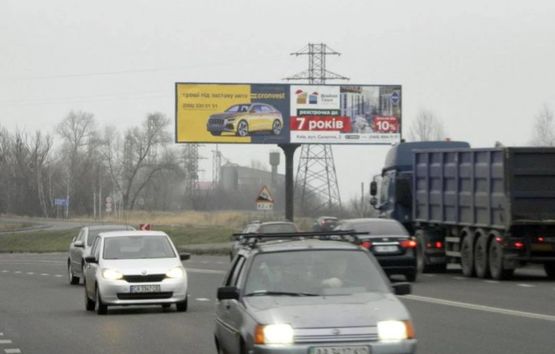 Фото рекламной плоскости по адресу Окружна Обухіва/перекрестя: Київ-Украінка-1,5км до азс Сокар (А) правий - на Київ
