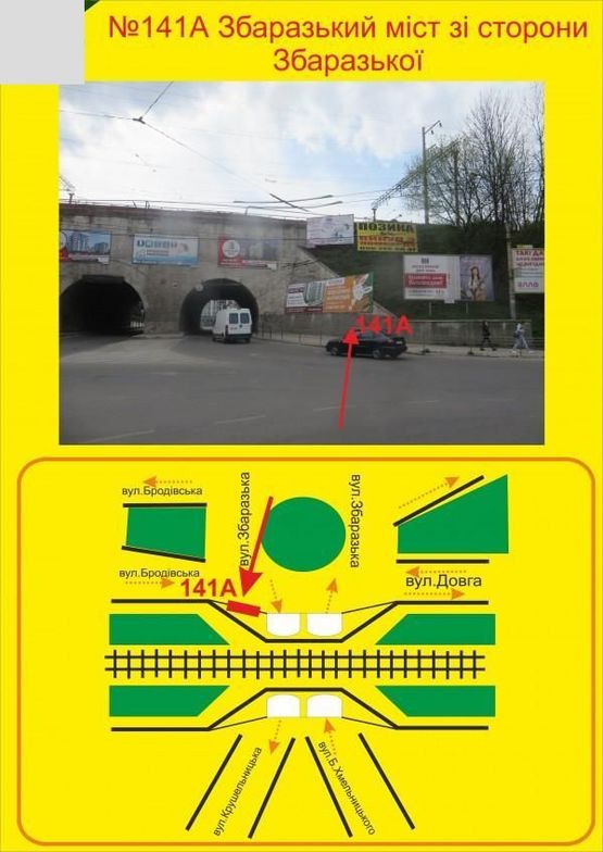 Фото рекламной плоскости по адресу міст зі сторони Збаразької