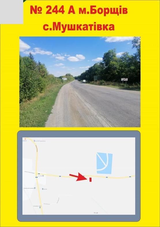 Фото рекламной плоскости по адресу Борщів с.Мушкатівка