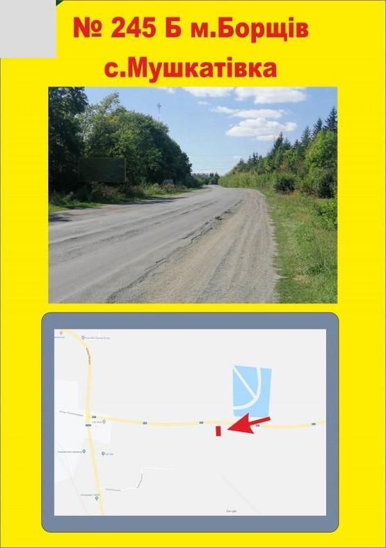 Фото рекламной плоскости по адресу Борщів с.Мушкатівка
