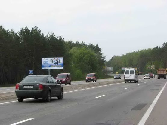 Фото рекламной плоскости по адресу А/д Киев-Одесса 06, км 23+100 м, слева / из Киева, 9 км до Одесской пл. (1 км до с. Глеваха)
