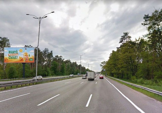 Фото рекламної площини за адресою Брест-Литовское шоссе, 1 км от ул. Чорнобыльской, 200 м до ресторана "Ярославов Двор" (напротив).  Направление в Киев