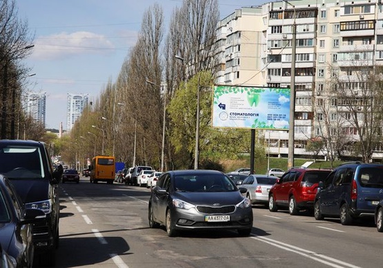 Фото рекламной плоскости по адресу Ул. Ирпенская, 62. Выезд на пр-т А. Палладина (супермаркеты NOVUS, ВЕЛМАРТ, СИЛЬПО, ВАРУС)