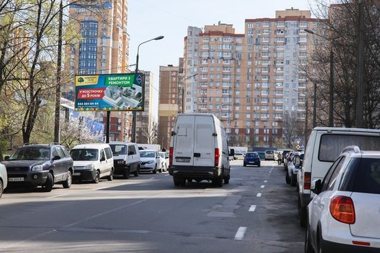 Фото рекламной плоскости по адресу Ул. Ирпенская, 62. Заезд с  пр-т А. Палладина (супермаркеты NOVUS, ВЕЛМАРТ, СИЛЬПО, ВАРУС)