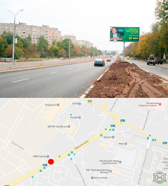 Фото рекламной плоскости по адресу Барское шоссе (разделитель)