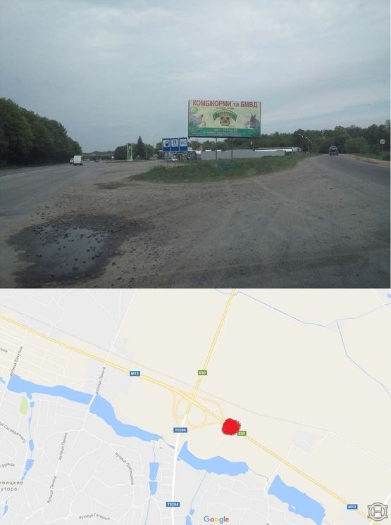 Фото рекламной плоскости по адресу Немировское шоссе-Въезд в город(АЗС ОККО)