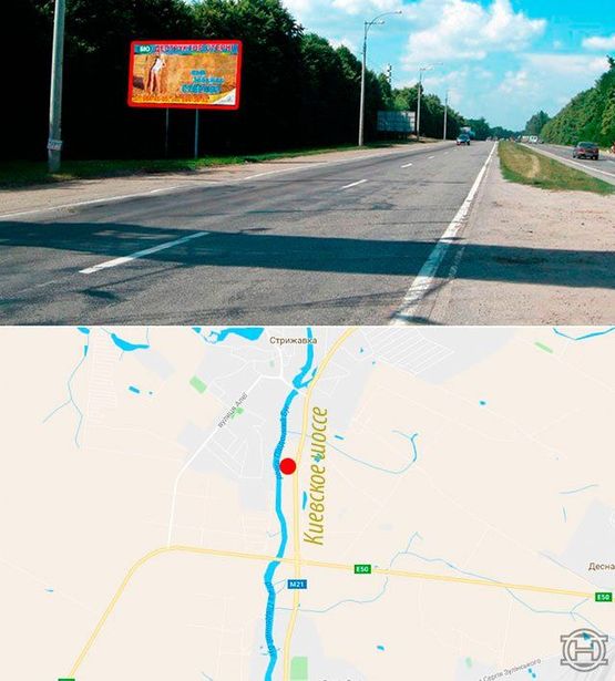 Фото рекламної площини за адресою Киевское шоссе (область), выезд(ближний)