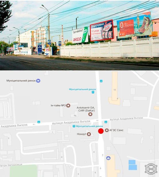 Фото рекламной плоскости по адресу ул.Батожская(муницип.рынок,ун-т "Украина")