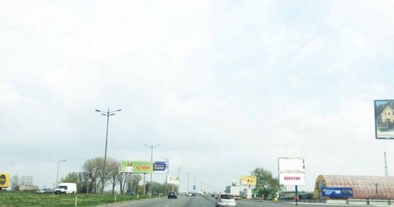 Фото рекламной плоскости по адресу Софіївська Борщагівка, Кольцевая дорога,на пересечении с ул.Яна Качуры перед выездом на Жулянский мост