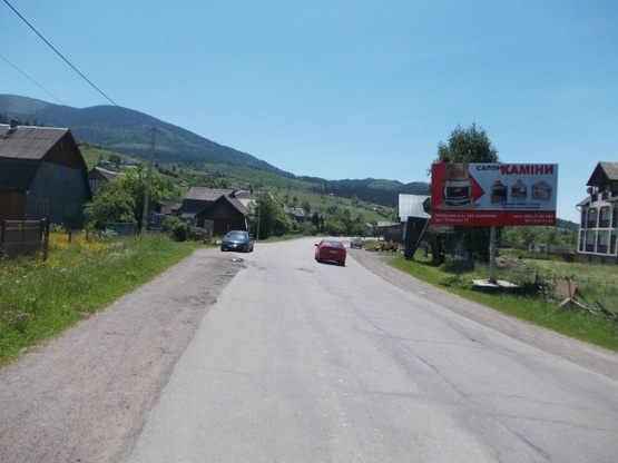Фото рекламної площини за адресою смт.Ясіня, виїзд з центру, в сторону м.Рахів
