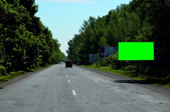 Фото рекламной плоскости по адресу м.Хуст, Вул. Волошина, в'їзд в місто траса Мукачево-Івано-Франківськ, в сторону м. Тячів
