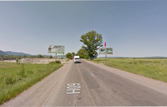 Фото рекламной плоскости по адресу Виїзд з м. Тячів, біля АЗС UPG, Маркет, супермаркету Барва в сторону м. Хуст, траса мукачево -Рогатин