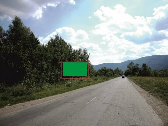 Фото рекламной плоскости по адресу м.Хуст, вул. Івана Франку, виїзд з міста,  в сторону с.Шаян