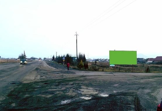 Фото рекламной плоскости по адресу смт. Буштино, в'їзд зі сторони м. Хуст, поврот на с. Вишково, АЗС Вакос, траса Мукачево-Рогатин