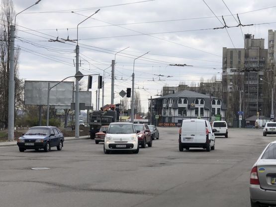 Фото рекламной плоскости по адресу Вул. Леваневського, навпроти м-ну "Новус" напрямок в центр