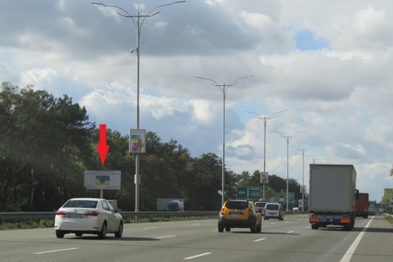 Фото рекламной плоскости по адресу Бориспольская трасса из г.Борисполь (27+450, 800 м перед АТБ-Маркет )